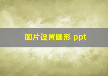 图片设置圆形 ppt